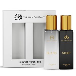 The Man Company Signature Perfume Duo 2 X 20ml | Premium Long-Lasting Perfume Gift Set for Man | Blanc & Night Eau De Parfum for Office, Outing