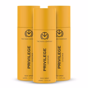 The Man Company Privilege Legend Deodorant for Men| Premium Fragrance Body Spray | Long-Lasting Smell | Perfect Deo For Everyday Use | Gift for Husband, Boyfriend - 40ml*3