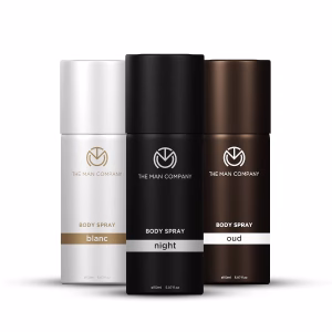 The Man Company Oud, Blanc & Night Body Spray Combo Pack For Man | Premium Long-Lasting Fragrance, Everyday Use Deo, 150ml (Pack Of 3)