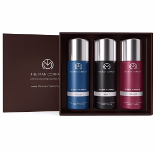 The Man Company Trio Body Perfume for Man | Noir, Bleu, Rouge Deodorant Set | Premium Long Lasting Fragrance | Body Spray Combo Pack | Gift Set for Man - (120ml*3) | Secret Santa Gift Set |