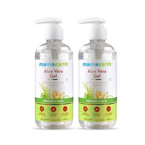 Mamaearth Aloe Vera Gel with Pure Aloe Vera & Vitamin E for Skin and Hair | Hydrates Skin | Soothes Irritated Skin - 300 ml (Pack of 2)