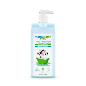 Mamaearth Milky Soft Shampoo For Babies - 400 ml | Infused with Oats, Milk and Calendula | Gently Cleanses Hair, Balances Scalp pH & Makes Hair Soft & Smooth