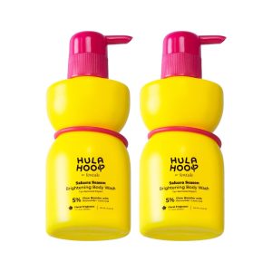 Hula Hoop Brightening Body Wash | Lactic Acid & Niacinamide | Reduces tan from 1st wash | Brightens & Evens Out Skin Tone | Floral Sakura Scent| For Men & Women | 250ml