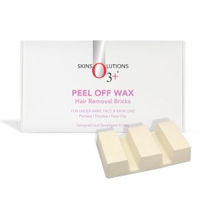 O3+ Peel Off Wax Hair Removal Bricks with Chocolate Oil for Smooth, Soft Skin & Tan Removal (165g)