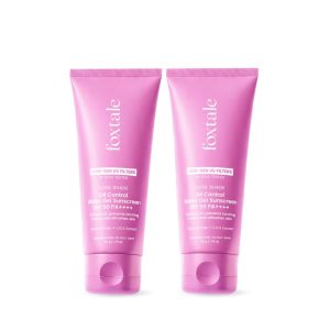 Foxtale Ice-Burst Gel Sunscreen SPF 50 PA++++ for Oily Skin, In-Vivo Tested & 100% New-Gen UV Filters | Prevents Tan, Controls oil, & Mattefies | Lightweight, Non-Greasy, No White Cast | For Men & Women (Pack of 2)