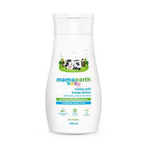 Mamaearth Milky Soft Body Lotion for Babies with Oats, Milk & Calendula ? 200ml| Deeply Nourishes Skin | 24-Hour Moisturization | Travel-friendly Pack