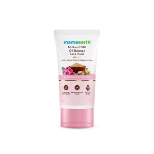 Mamaearth Multani Mitti Oil Balance Face Wash with Multani Mitti & Bulgarian Rose for Normal to Oily Skin - 150 ml Balances Excess Oil Production | Gentle Cleansing Formula | Hydrates & Controls Acne
