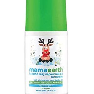 Mamaearth Natural Breathe Easy Vapour Roll-on for Cold & Nasal Congestion, with Wintergreen & Eucalyptus Oil.