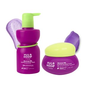 Hula Hoop Exfoliating Body Wash + Body Scrub by Foxtale | Body Wash with 2% Salicylic Acid & Zinc PCA| Body Scrub with 2% Lactic Acid, Dead Sea Salt, & Perlite | For Smooth Skin | For Men & Women