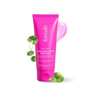 Foxtale Oil & Acne Control Face Wash | 2% Salicylic Acid + Niacinamide + cica | Fights Acne, Controls Oiliness & Soothes Face | for Oily, Acne & Combination Skin | Men & Women, 100 ml