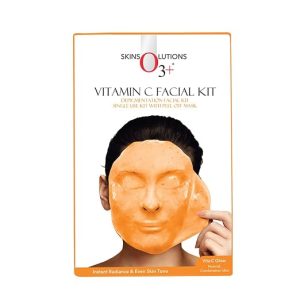 O3+ Vitamin C Facial Kit 45g with Peel Off Mask for Instant Radiance and Even Skin Tone | Ideal for Normal, Combination Skin