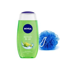 NIVEA Lemon & Oil Shower Gel, 250 ml with Free Loofah