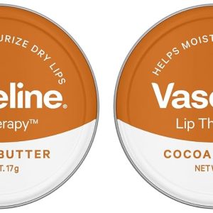 Vaseline Lip Tins Cocoa Butter, 17G (Clear) (Pack of 2)
