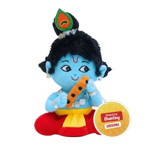Panda's Box Mantra Chanting Baby Krishna Soft Toys for Kids | Musical Stuffed Plush Toy for Girl & Boy | Non-Toxic, Safe | Best Birthday Gift for Newborn, Infants & Toddlers | Teddy Bear (Small)