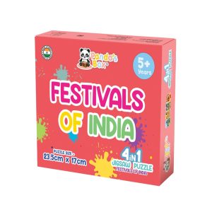 Panda's Box Jigsaw Puzzle Set ? 4 in 1 | As Seen on Shark Tank | Festival of India | Hand-Eye Coordination Game| Problem-Solving Skills| 9(Durga Pooja), 12(Shivratri), 18(Diwali) & 24(Holi) Pieces