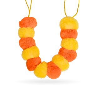 Panda's Box Mari-Gold Plush Mala | As Seen on Shark Tank | Soft, Bright Colored, Lightweight & Kids -Safe | Best Sensory Development Gift For Babies | Suited For Kids Temple, God Idols & Festive D?cor