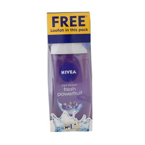 NIVEA Fresh Powerfruit Shower Gel, 250 ml with Free Loofah