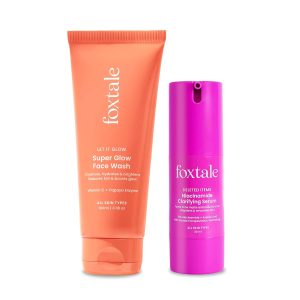 Foxtale Porefect Glow Pair ? Super Glow Face Wash + 12% Niacinamide Clarifying Serum for Tan Removal, Acne Marks, and Bright Skin | Daily Exfoliation + Oil Control | For All Skin Types