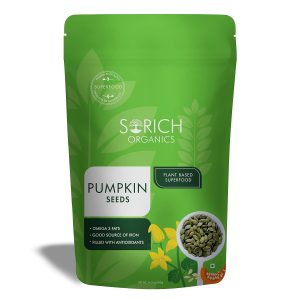 Sorich Organics Raw Pumpkin Seeds 400g, Healthy Edible Fiber, Protein Rich Superfood | High Omega-3, Iron, Zinc, Antioxidants Snack Pouch for Weight Loss & Diets