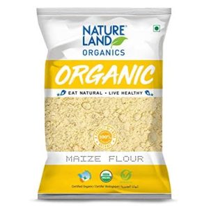 Natureland Organics Maize Flour (Makki Atta, Corn Flour) 500 Gm (Pack of 5)