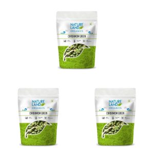 Natureland Organics Green Cardamom 75 Gm - Organic Hari Elaichi (Pack of 3)