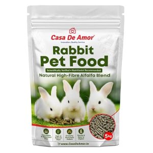 Casa De Amor Premium Rabbit Food Pellets | Complete & Balanced Nutrition with Natural Fiber | Healthy Digestible Pellets for All Rabbits & Small Pets (5 kg)