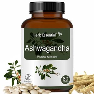 Herb Essential Ashwagandha Tablets 500mg, 60 Counts, Energy & Stress Relief