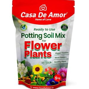 Casa De Amor Organic Flower Potting Soil Mix for Home Garden Flower Plants, Ready to Use (5 Kg)