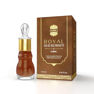 Ajmal Royal Oud Kuwaiti Attar Perfume for Men & Women | 10ml Non-Alcoholic Attar | Concentrated Perfume Oil with Oud, Woody & Musky Notes | Traditional Ittar | Versatile Office/Work Unisex Cologne