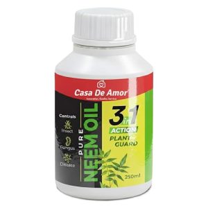 Casa De Amor Pure Neem Oil for Plants 250ml ? Cold Pressed Natural Pest Control, Controls Aphids, Mites, Whiteflies & Fungal Diseases | Water Soluble for Indoor & Outdoor Garden