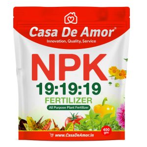 Casa De Amor NPK 19-19-19 Fertilizer | Balanced Water-Soluble Plant Food for Growth, Flowering & Yield Boost | For All Plants | 400 gm