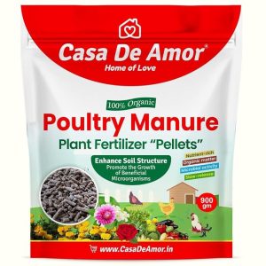 Casa De Amor Poultry Manure Organic Fertilizer Pellets | Nutrient-Rich & Sustainable Plant Booster | Ideal for All Types of Gardening | 900 gm (Pack of 1)