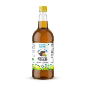 Natureland Organics Wood Cold Pressed Organic Mustard Oil, 1 L