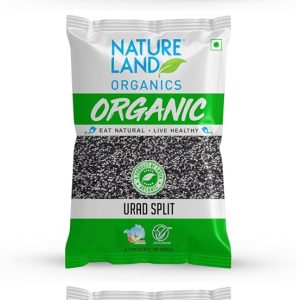 Natureland Organics Urad Chilka/Split 500 Gm - Organic Healthy Pulses (Pack of 3)