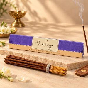 Nirmalaya Premium Patchouli Incense Sticks | Natural Agarbatti Sacred Flowers | 40 Each Pack | Burn Time 25 Min | Charcoal-Free Luxury for Pooja, Meditation & Yoga