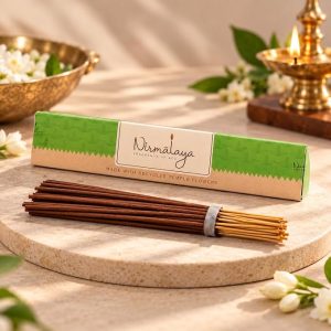 Nirmalaya Premium Tulsi Incense Sticks | Natural Agarbatti Sacred Flowers | 40 Each Pack | Burn Time 25 Min | Charcoal-Free Luxury for Pooja, Meditation & Yoga