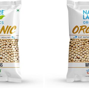 Natureland Organics White Peas 500 Gm - Organic Peas (Pack of 2)