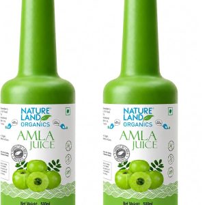 Natureland Organics Amla Juice 500 Ml - Organic Juices (Pack of 2)