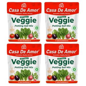 Casa De Amor Organic Veggie Potting Soil Mix for Vegetables & Herbs | Ideal for Kitchen & Terrace Garden | 100% Natural, Ready to Use Growing Media- 20 kg