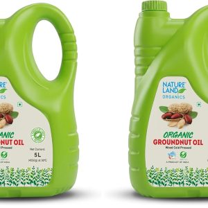 Natureland Organics Groundnut/Peanut Oil 5 Ltr. - Cold Pressed Organic Healthy Oils (Pack of 2)