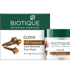 Biotique Clove Purifying Anti-Blemish Face Pack | Natural Deep Cleansing Face Mask for Acne & Pimples | Reduces Blemishes, Excess Oil & Skin Impurities| Detoxifies, Purifies & Revitalizes Skin | 75g