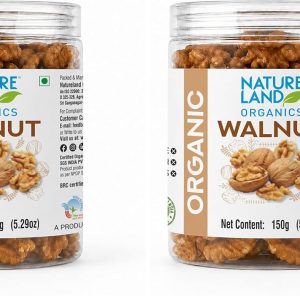 Natureland Organics Walnuts (Akhrot) 150 Gm - Without Shell (Pack of 2)