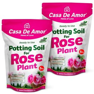 Casa De Amor Rose Potting Soil Mix, Ready to Use for Potting, Repotting and Topup for Rose Plants, 100% Organic (10 Kg)