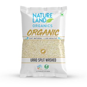 Natureland Organics Urad Dal/Split Washed Pouch, 1 kg
