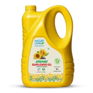 Natureland Organics Wood Cold Pressed Organic Sunflower Oil, 5 L