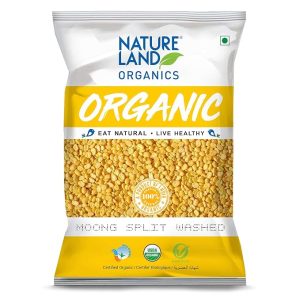 Natureland Organics Moong Dal Yellow / Split Washed 1 Kg (Pack of 2) Total 2 KG - Organic Pulses