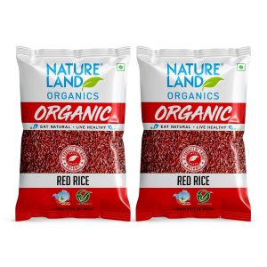 Natureland Organics Red Rice 1 kg (Pack of 2)