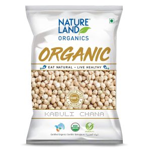 Natureland Organics Kabuli Chana / White Chana / Chole 1 Kg (Pack of 2)