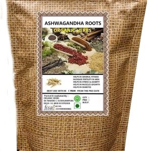 ORGANIC HERBS DRY ASHWAGHANDHA ROOTS (WITHANIA SOMNIFERA) 200 GM